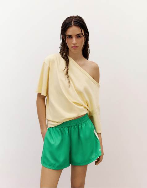 Pull&Bear bermuda à bandes latérales vert - view 1