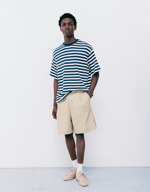 Pull&Bear - Bermuda beige con pince, 2 di 7