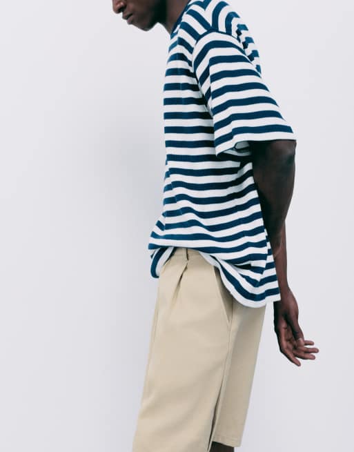 Pull&Bear - Bermuda beige con pince, 6 di 7