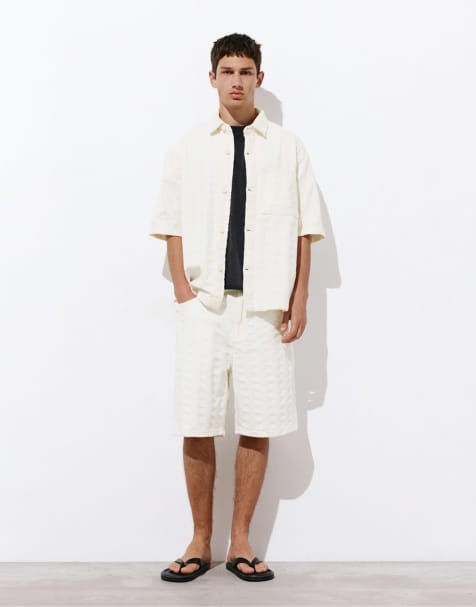 Pull&Bear - Bermuda classique en jean - Beige - view 1