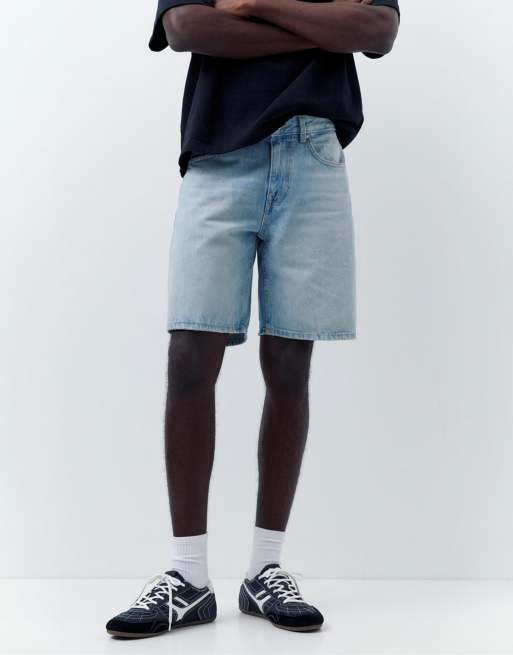 Pull&Bear - Bermuda classique en jean - Indigo pâle, 4 de 4