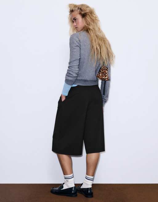 Pull&Bear bermuda coupe ajustée à plis noir, 4 de 7