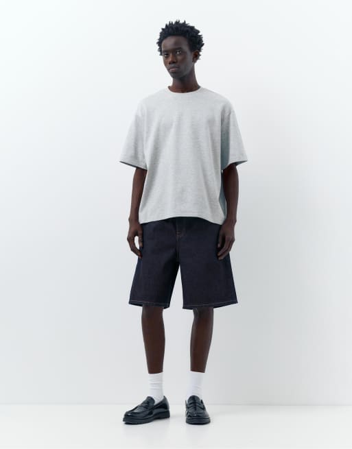 Pull&Bear - Bermuda décontracté baggy en jean - Bleu marine, 2 de 4