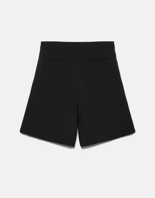 Pull&Bear - Bermuda eleganti neri con pieghe, 4 di 4