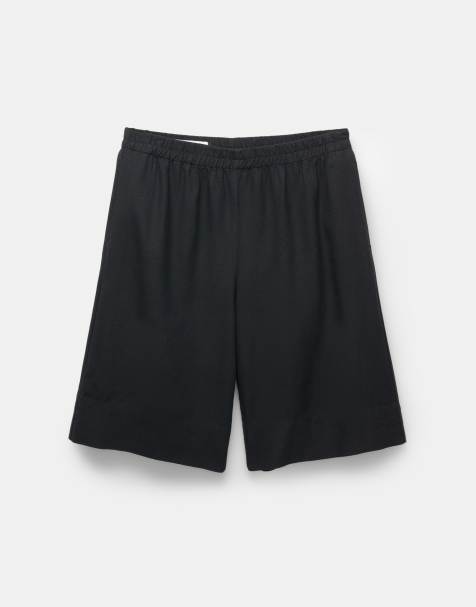 Pull&Bear - Bermuda en lin - Noir - view 1