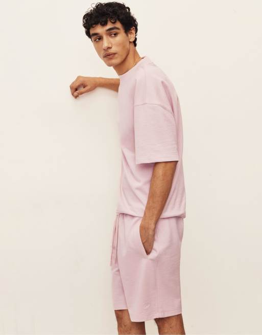 Pull&Bear Bermuda jogger with logo in pink, 3 of 4