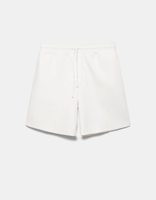 Pull&Bear – Bermuda-Joggingshorts aus Interlock-Stoff in Wollweiß, 6 von 7