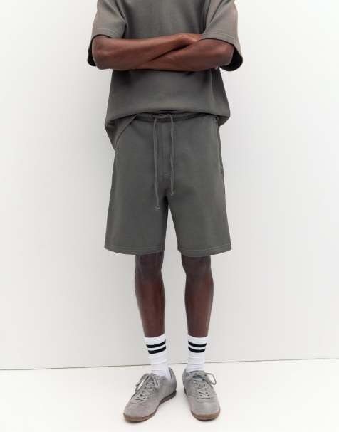 Pull&Bear - Bermuda molletonné en piqué - Gris - view 1