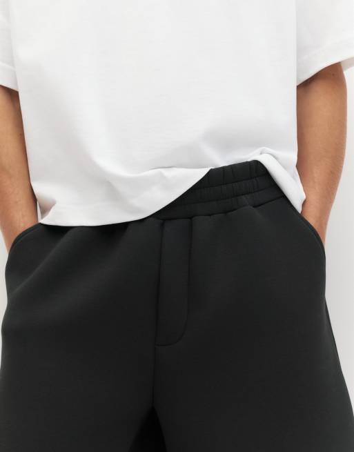 Pull&Bear - Bermuda - Pantaloncini della tuta joggers stile bermuda neri, 2 di 4
