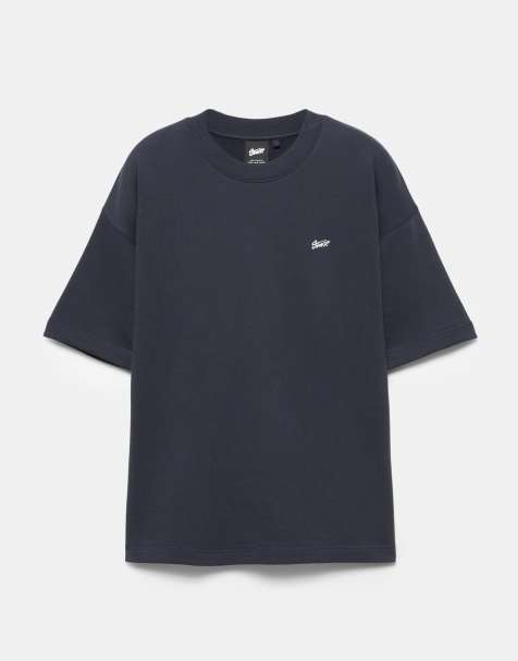Pull&Bear – Bermuda-Set in Marineblau mit Logo - view 1