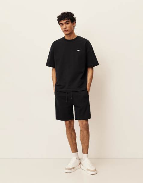 Pull&Bear – Bermuda-Set in Schwarz mit Logo - view 1