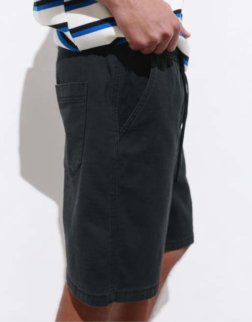 Pull&Bear Bermuda shorts with elastic waistband in black, 3 of 4