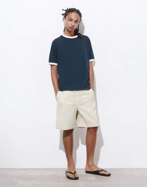 Pull&Bear Bermuda shorts with elastic waistband in sand