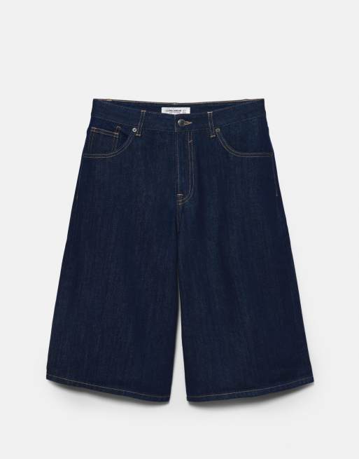 Pull&Bear - Bermuda taille basse en jean - Bleu marine, 6 de 6
