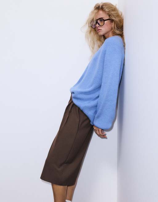 Pull&Bear bermuda tailored con pieghe marroni, 3 di 7