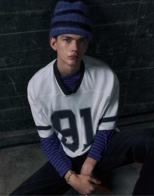 Pull&Bear - Berretto blu a righe