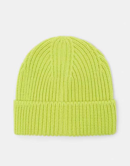Pull&Bear Berretto lavorato a maglia grossa color lime, 4 di 6