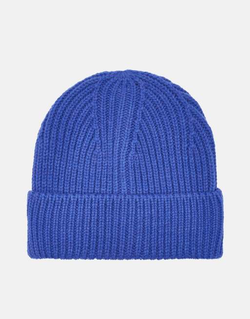 Pull&Bear berretto lavorato a maglia grossa in blu intenso, 3 di 5