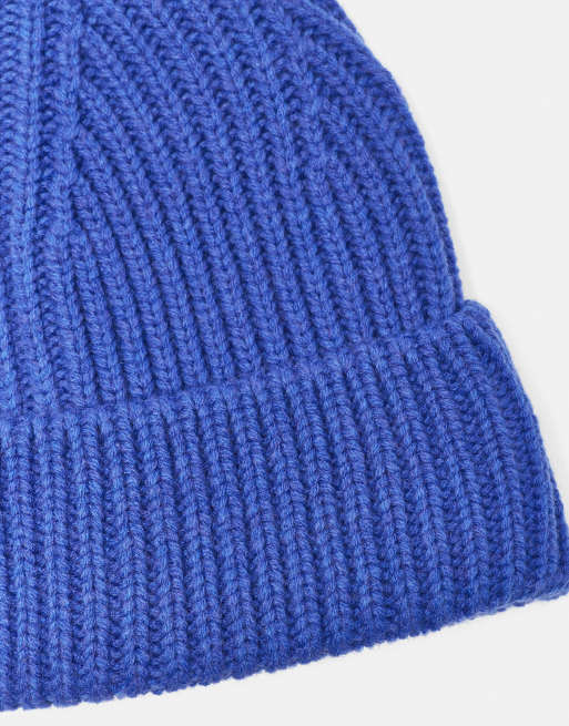 Pull&Bear berretto lavorato a maglia grossa in blu intenso, 4 di 5