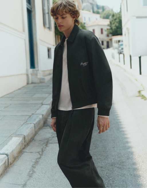 Pull&Bear bestickte Jacke in blaugrün, 4 von 7