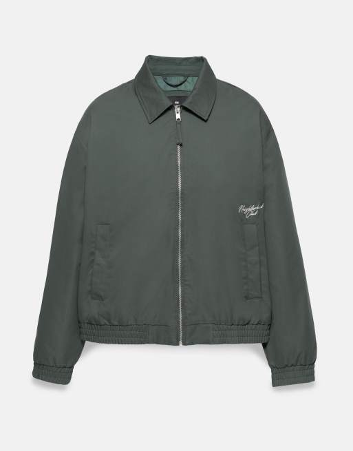 Pull&Bear bestickte Jacke in blaugrün, 5 von 7