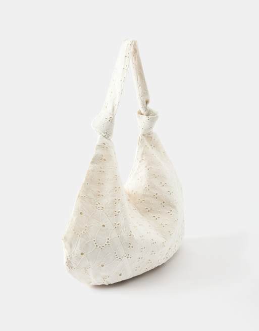 Pull&Bear bestickte Tote-Bag in Ecru, 2 von 4