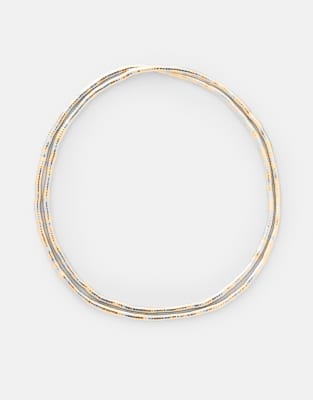 Pull & Bear - Biegsame Halskette in Metallic-Goldoptik-Goldfarben