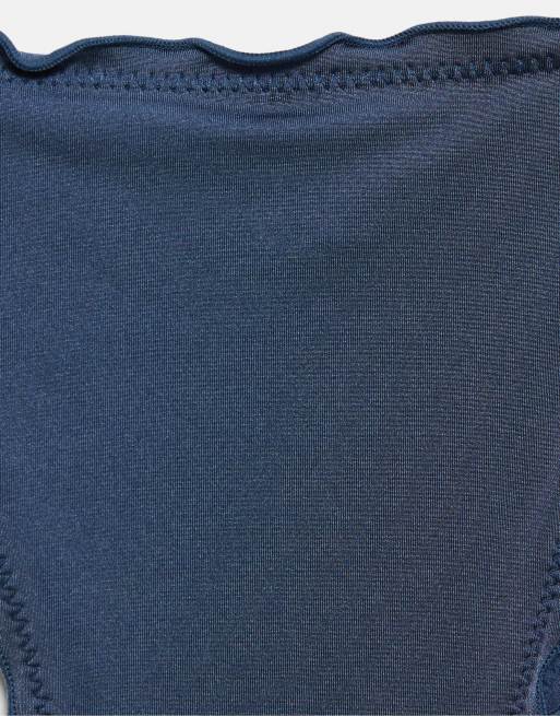 Pull&Bear – Bikinihose in Blau mit Rüschen, 2 von 4
