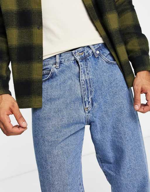 Pull&Bear – Blå baggy jeans med 90-talsstil, 3 av 4