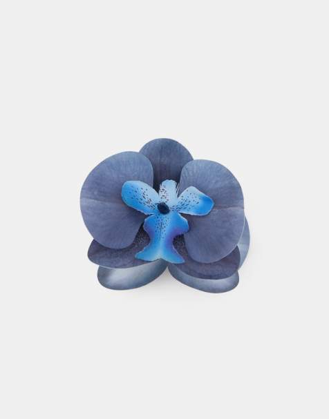Pull&Bear - Blå blomster-hårklemme - view 1
