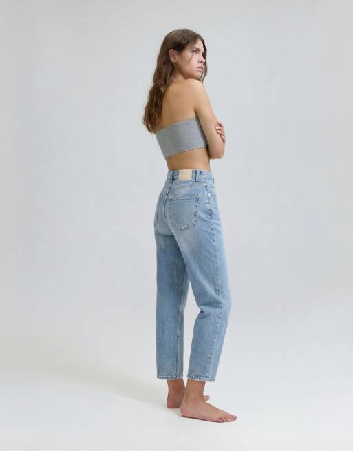 Pull&Bear - Blå højtaljede mom-jeans, 2 af 7