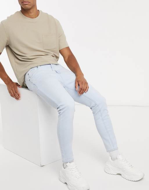 Pull&Bear - Blå jeans i gulerods-pasform