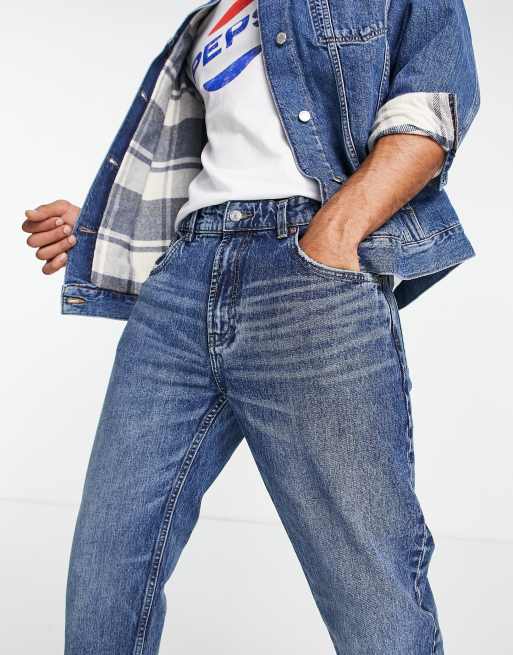 Pull&Bear - Blå jeans i slim fit i 90'er-stil, 3 af 4