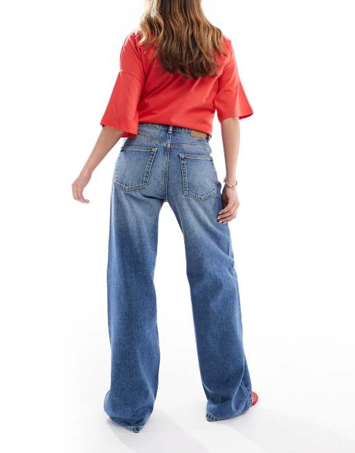 Pull&Bear –  Blå jeans med vida ben, 3 av 5