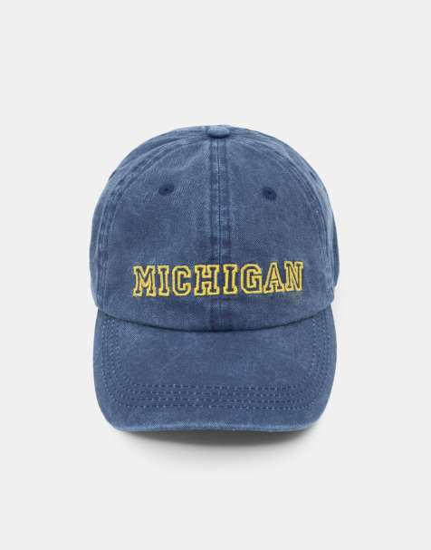 Pull&Bear - Blå kasket med 'Michigan'-grafik - view 1