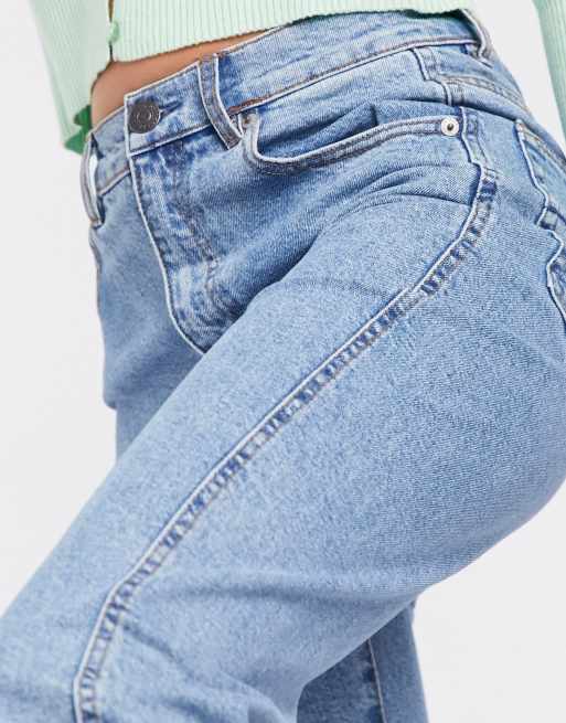 Pull&Bear — Blå mom jeans med smal pasform og stræk, 2 af 3