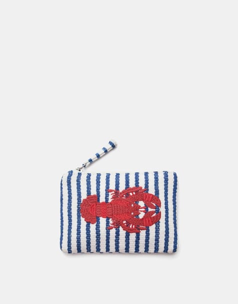 Pull&Bear - Blå pung med hummerdetaljer og striber - view 1