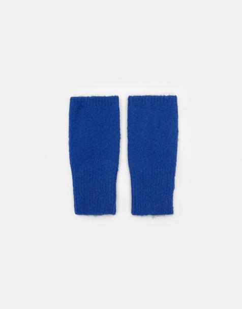 Pull&Bear - Blå strikkede fingerløse handsker - view 1