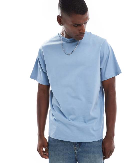 Pull&Bear – Blå t-shirt i regular fit, 2 av 4