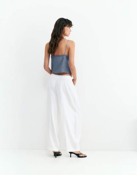 Pull&Bear – Blått set i spets och linnemix - view 1