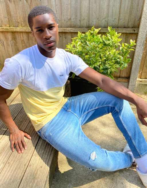 Pull&Bear – Blaue Karottenjeans mit Zierrissen