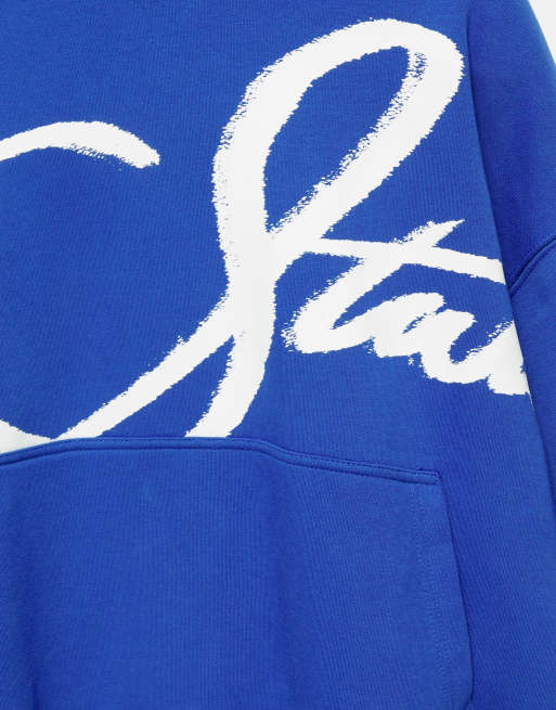 Pull&Bear blauer stwd-Hoodie in Indigo, 7 von 7