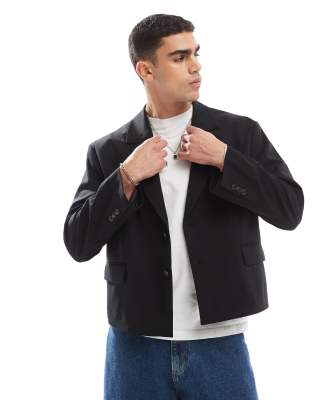 Blazer ajust dcontract coupe carre - Pull & bear - Modalova