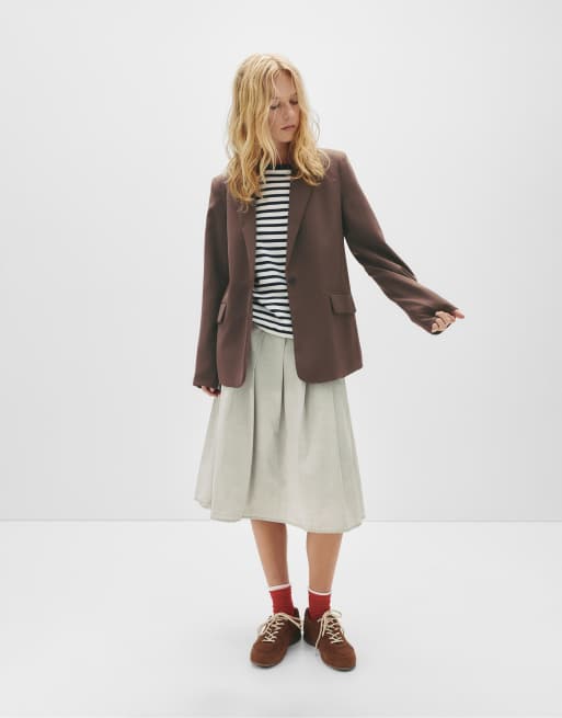 Pull&Bear Blazer classique Marron ASOS