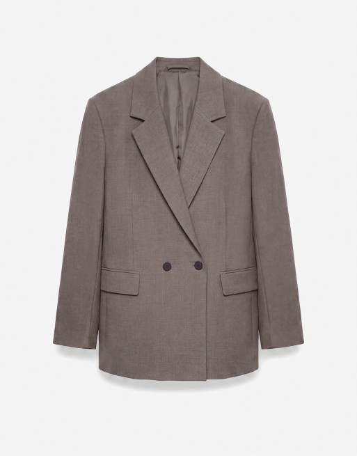 Pull&Bear - Blazer doppiopetto color visone, 6 di 6