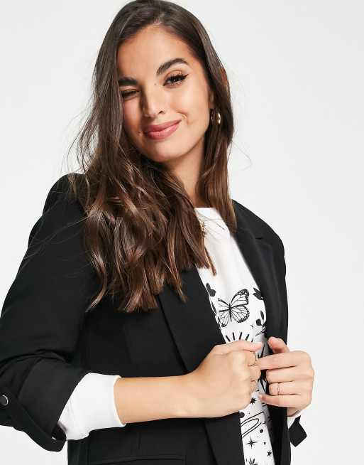 Pull&Bear blazer in black, 3 of 4