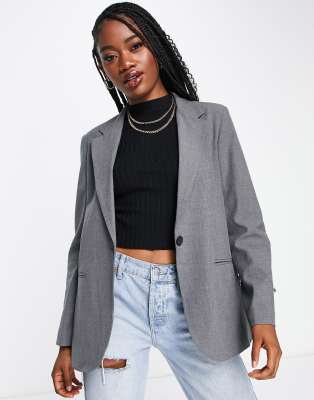 Pull & Bear - Blazer in Grau, Kombiteil