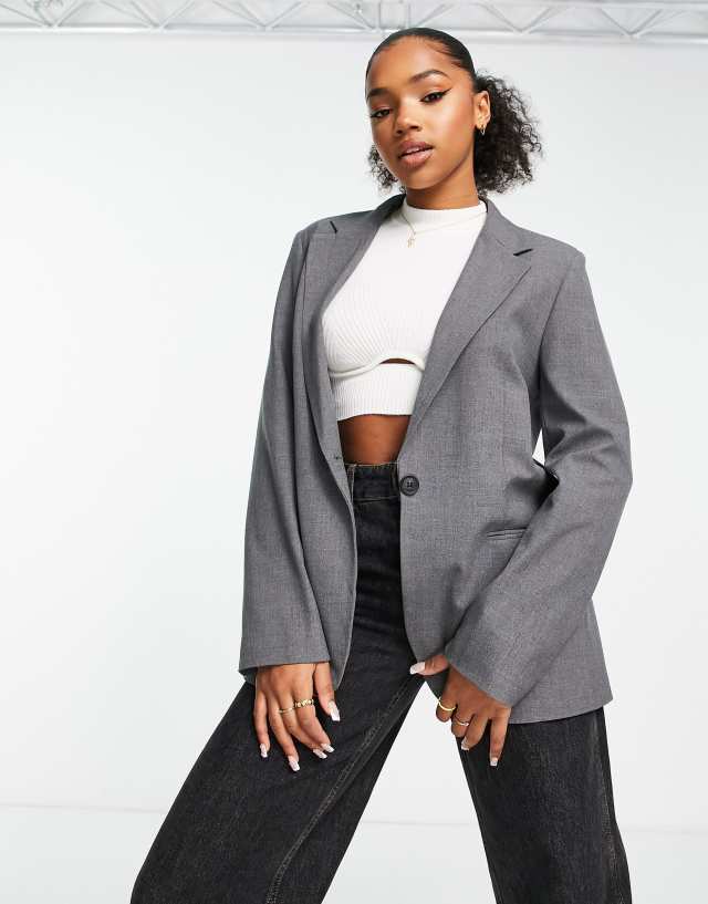 Pull&Bear blazer in gray - part of a set