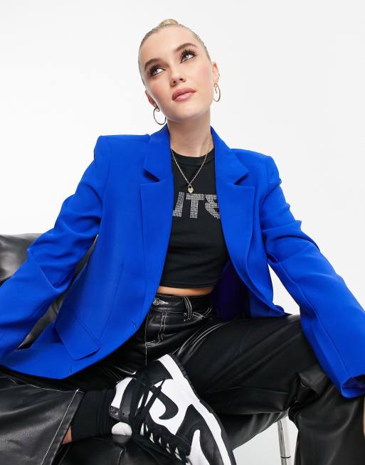 Pull&Bear - Blazer oversize - Bleu de cobalt 