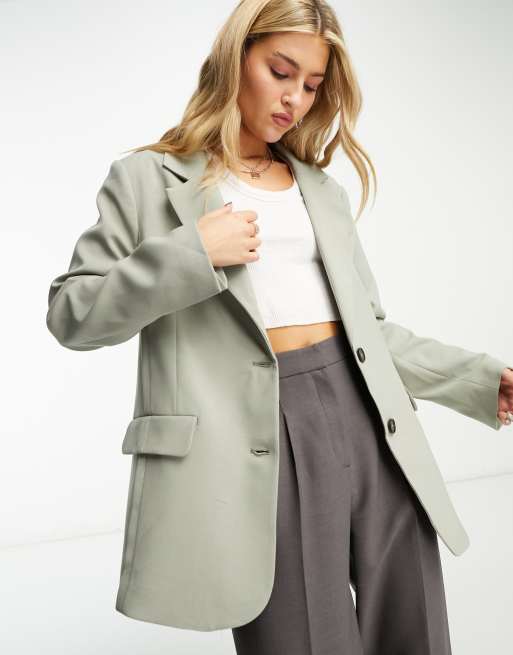 Pull&Bear - Blazer oversize color verde menta